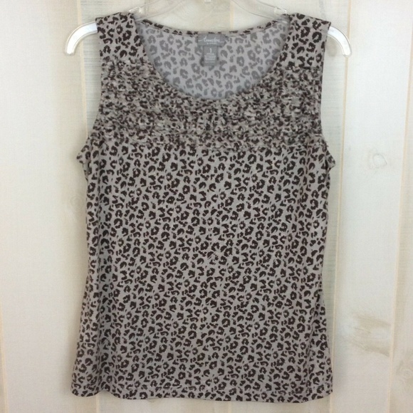 Chico's Travelers Sz. 1 Animal Print Top - M - Picture 1 of 7
